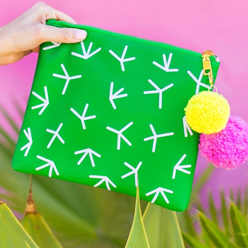 Studio DIY Cactus Clutch with Pom Keychain